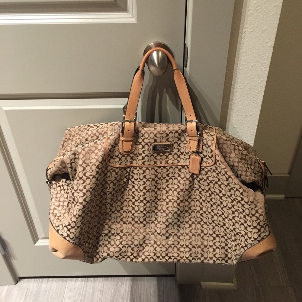 Vintage Coach Tan Leather Travel Tote 👜 ✨